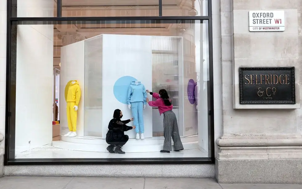 selfridges unveil window displays ahead of store reopening