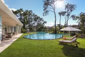 swimming pool , clubhouse and garden at BIJAL resort