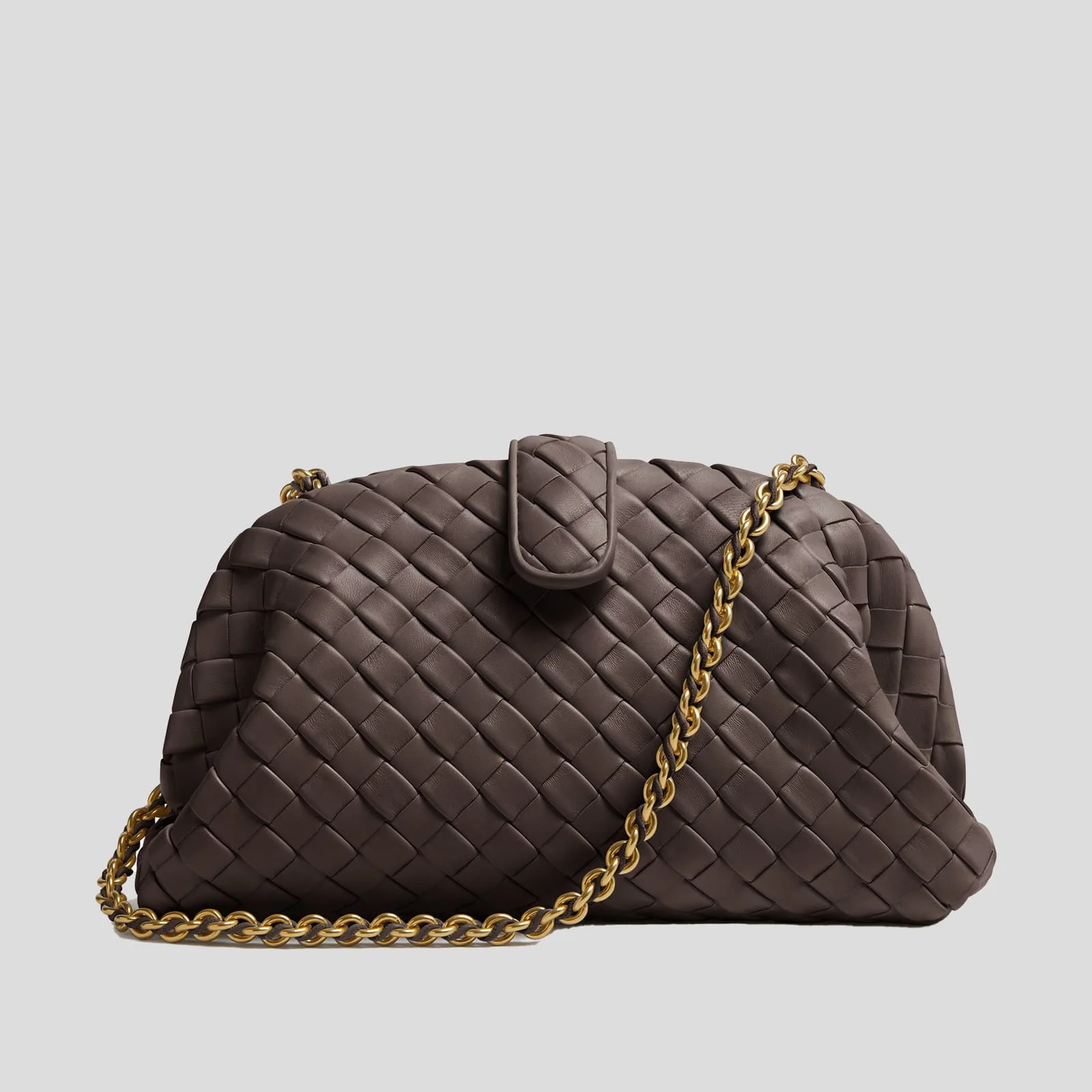 Bottega Veneta's brown Lauren 1980 clutch designed by Matthieu Blazy