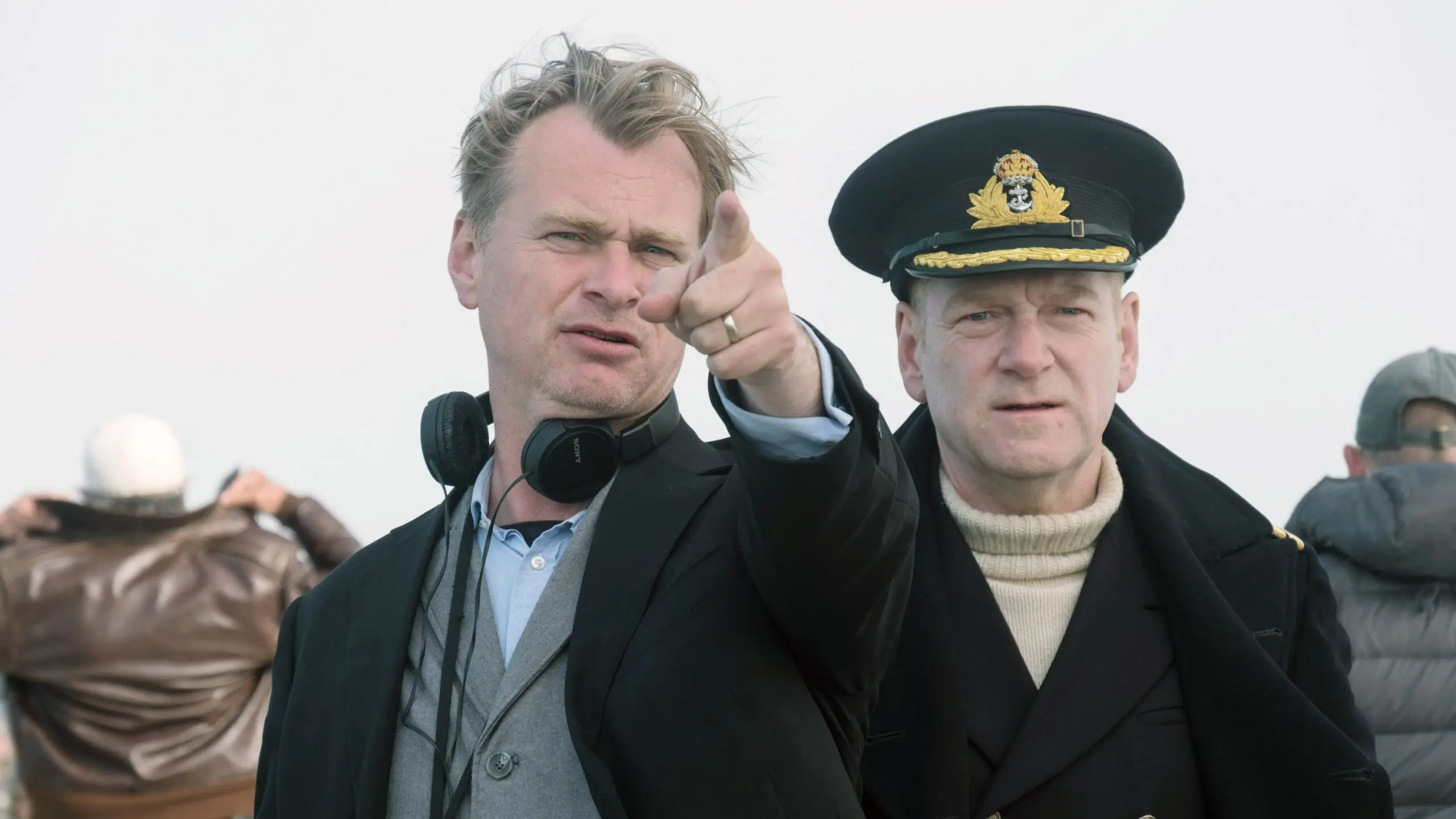 DUNKIRK, l-r: director Christopher Nolan, Kenneth Branagh on set, 2017. ph: Melinda Sue Gordon/©Warner Bros. Pictures/courtesy Everett Collection