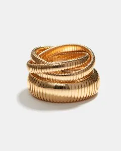 Sidney Garber yellow gold rolling bracelets.