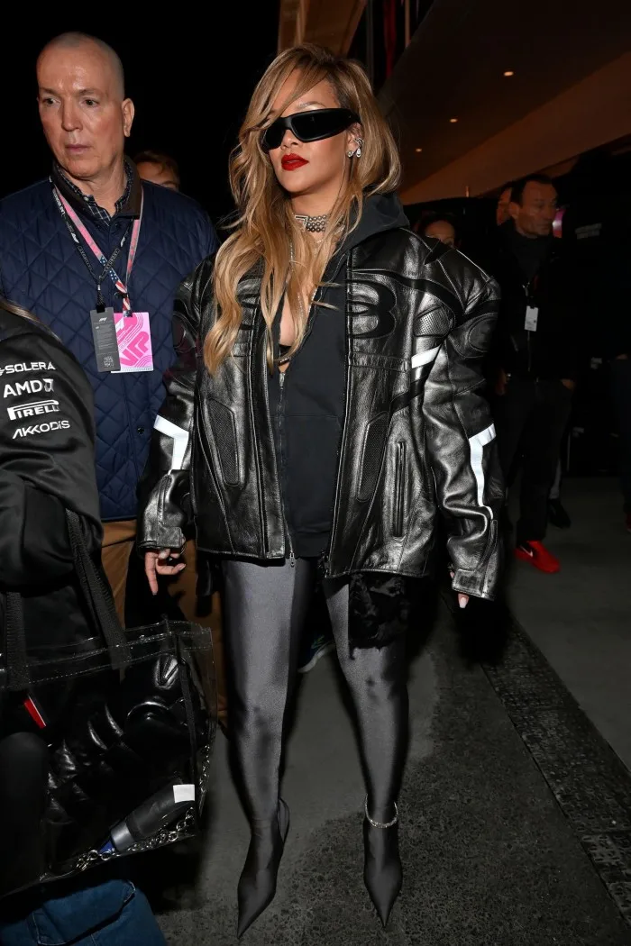 Rihanna attends the F1 Grand Prix of Las Vegas at Las Vegas Strip Circuit