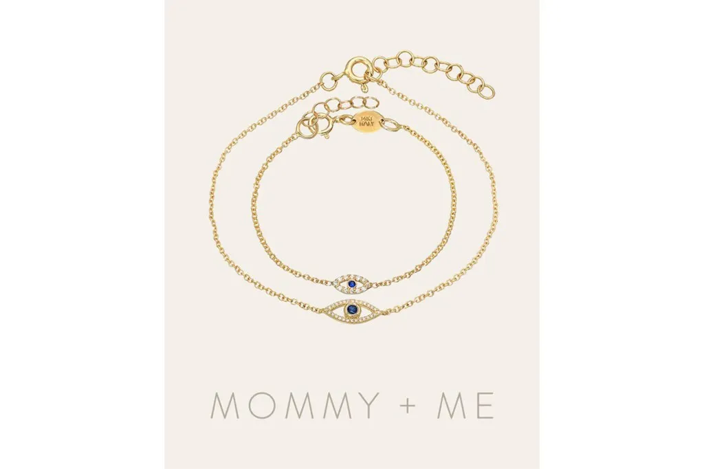 Diamond & Sapphire Evil Eye Bracelets - Mommy + Me