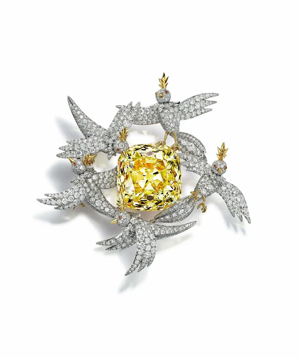 the tiffany diamond bird on a rock brooch