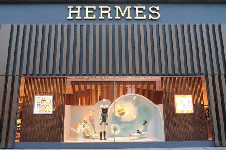 facade of Hermes store window