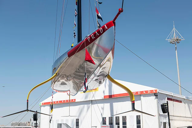 Luna Rossa Prada Pirelli - the new breed of AC75's with a slender bustle running the full length and tapering logically off the bow