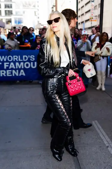 Anya Taylor-Joy attends the New York Knicks vs Chicago Bull game at Madison Square Garden on April 1...