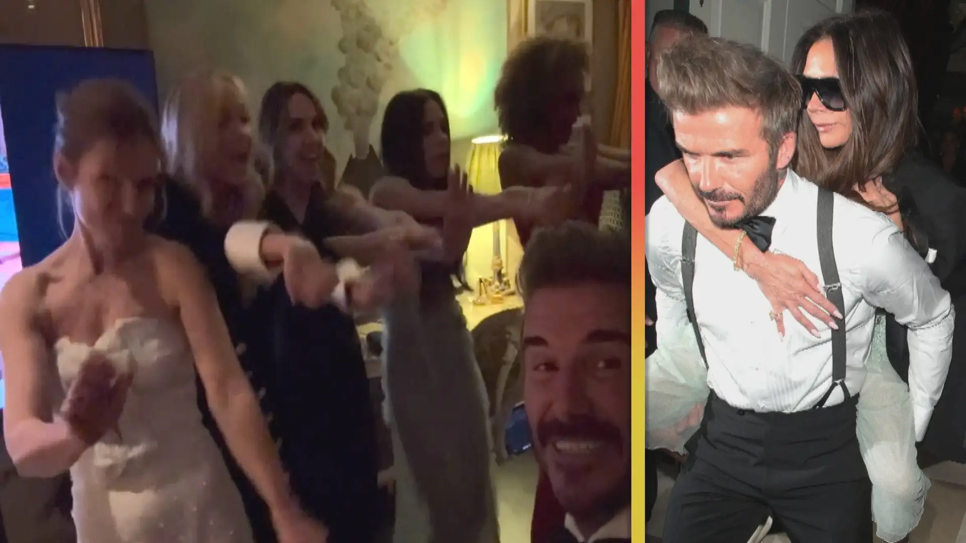 Victoria Beckham Piggybacks David After Spice Girls Reunite and Sing at Her 50th B-Day