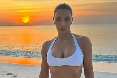 Kim Kardashian on the Kardashian Turks and Caicos Islands holiday, April, 2024