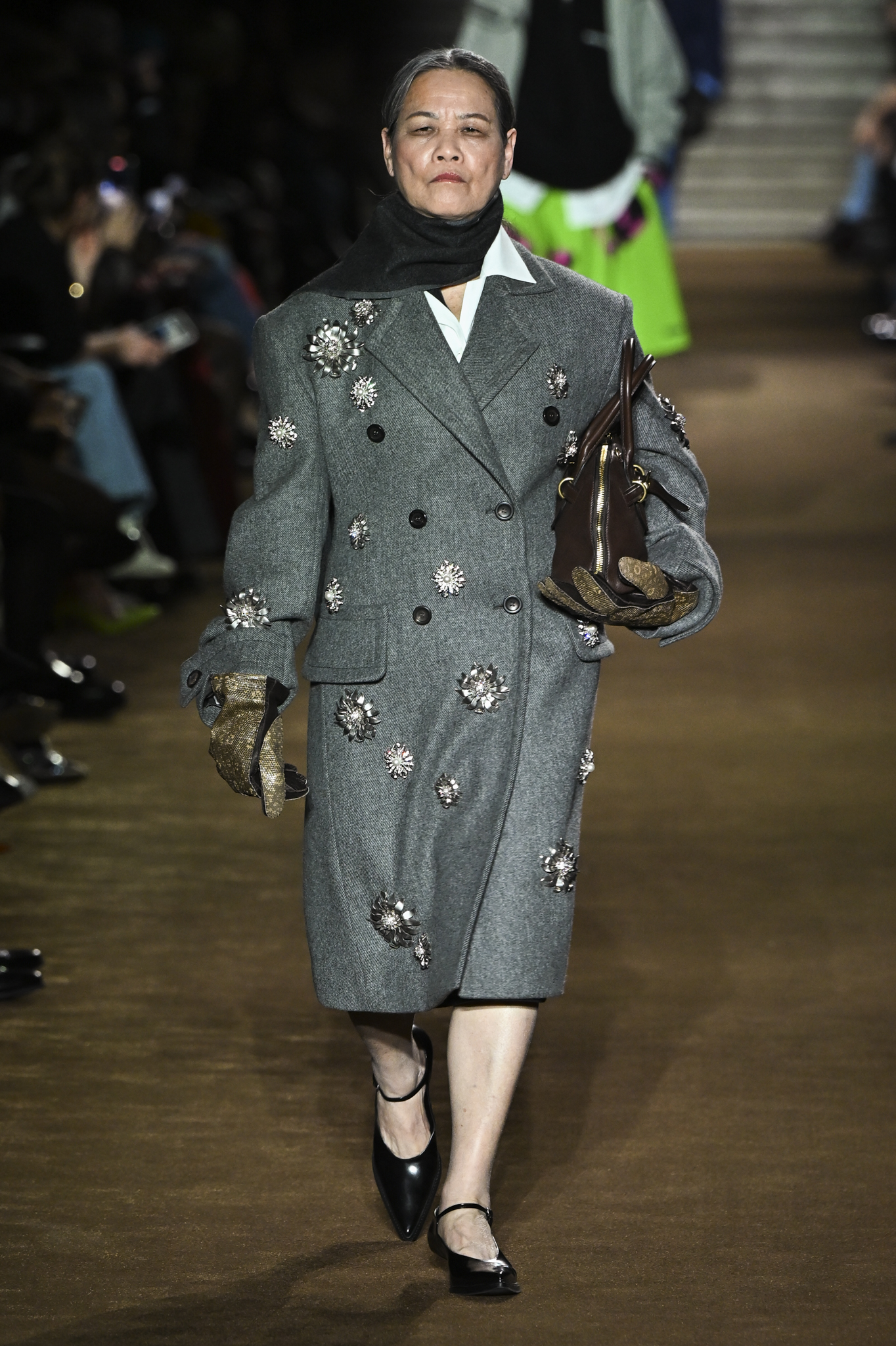 Qin Huilan Walks Miu Miu Fall 2024 Ready-to-Wear Collection at Paris Fashion Week