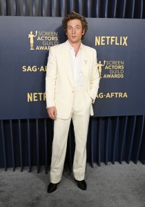 Jeremy Allen White at the 30th Annual Screen Actors Guild Awards held at the Shrine Auditorium and Expo Hall on February 24, 2024 in Los Angeles, California.