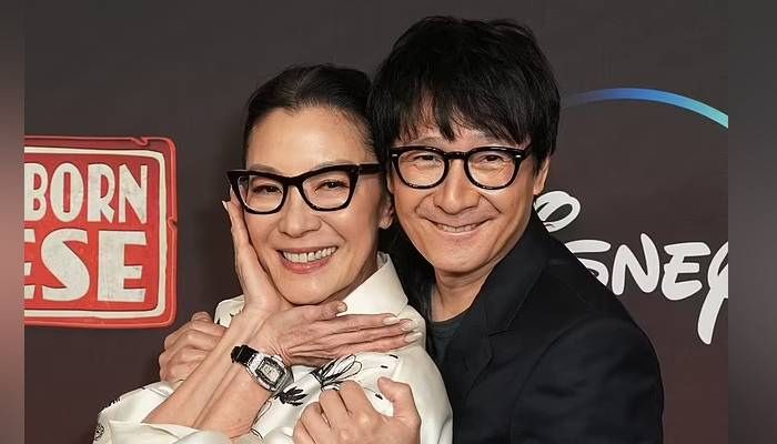 Ke Huy Quan and Michelle Yeoh Smile at American Born Chinese Premiere