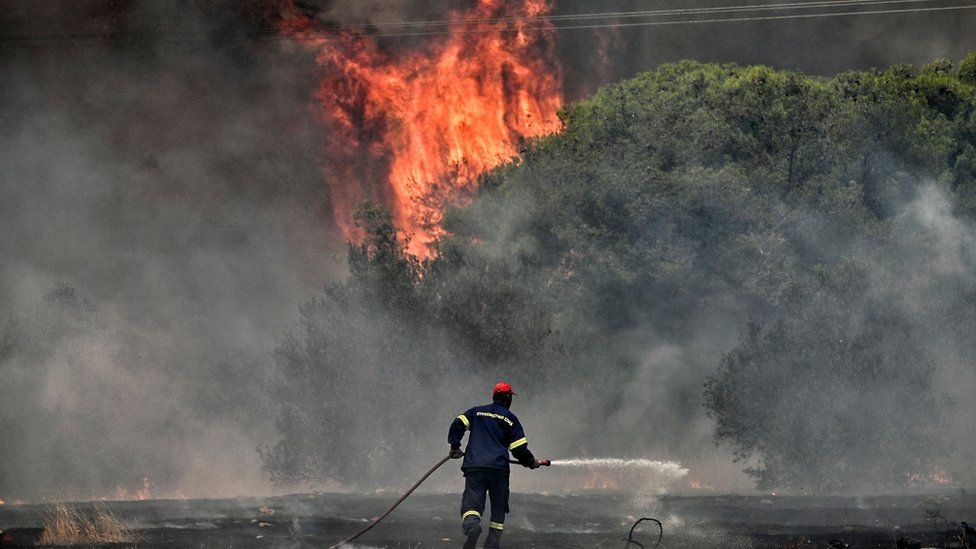 Europe heatwaves: Wildfires rage in Greece as temperatures soar