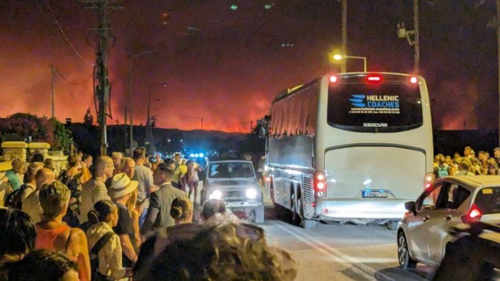 British tourists in limbo after fleeing Rhodes wildfires