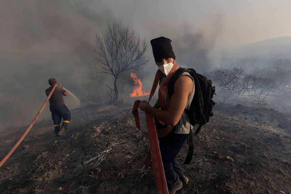 Wildfires in Greece, in pictures