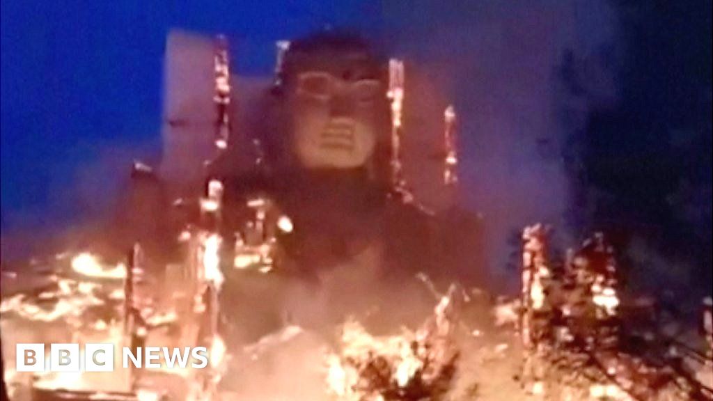 Watch: Flames engulf giant Buddha statue in China