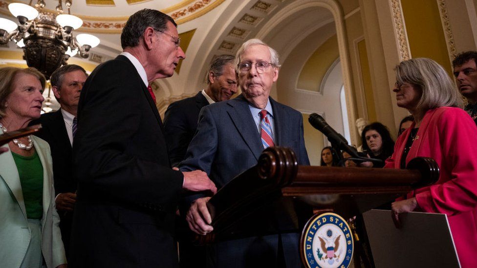 Mitch McConnell says he is ‘fine’ after freezing at conference