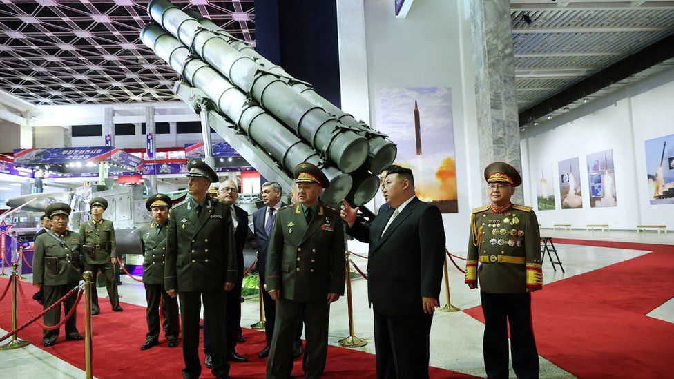 N Korea: Kim Jong Un shows latest missiles to Russia defence chief