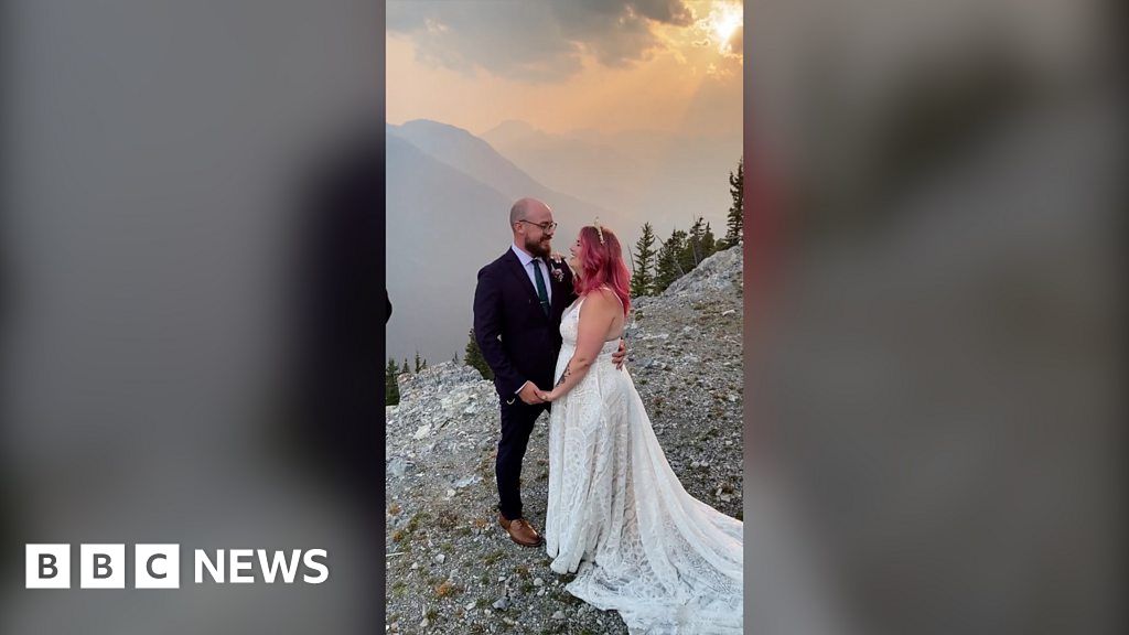 Bride and groom get stuck on mountain