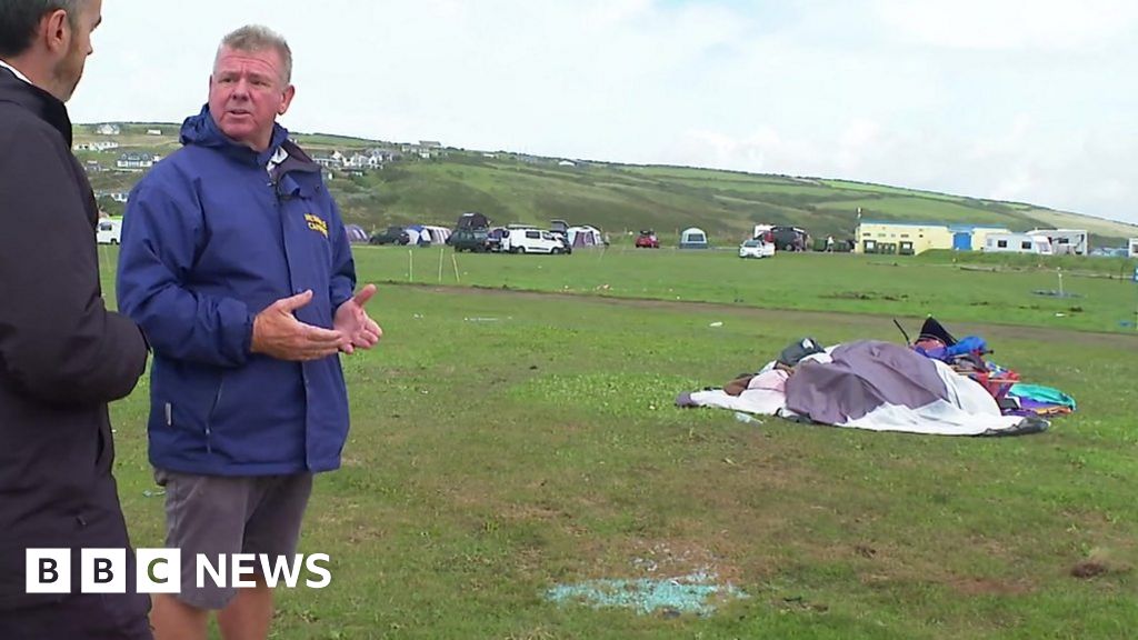 Watch: Campsite owner on moment car rolled onto tents