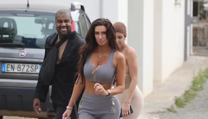 Kanye West and His Wife Bianca Censori Were Photographed with a Kim Kardashian Lookalike