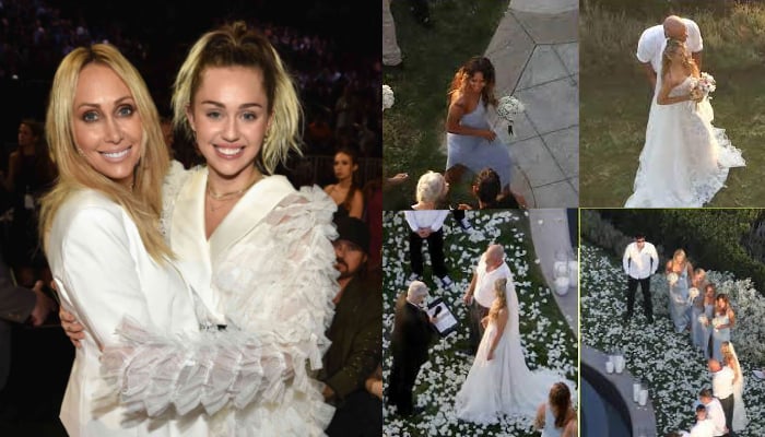 Miley Cyrus Breaks Out as Her Mother Tish Cyrus Gets Married Dominic Purcell