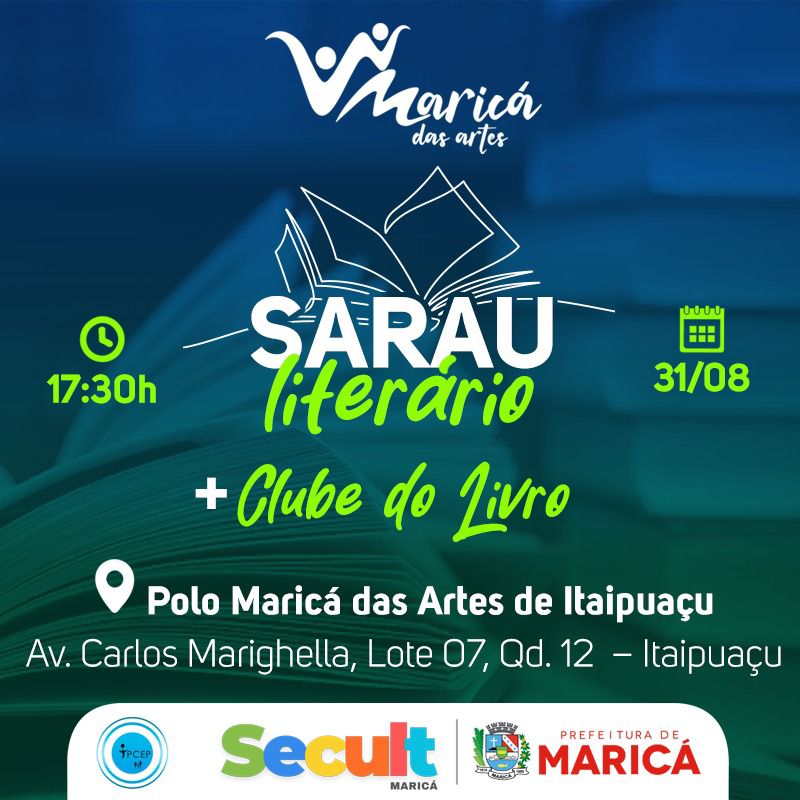 Cultura promove ‘Sarau Literário e o Clube do Livro’ em Itaipuaçu