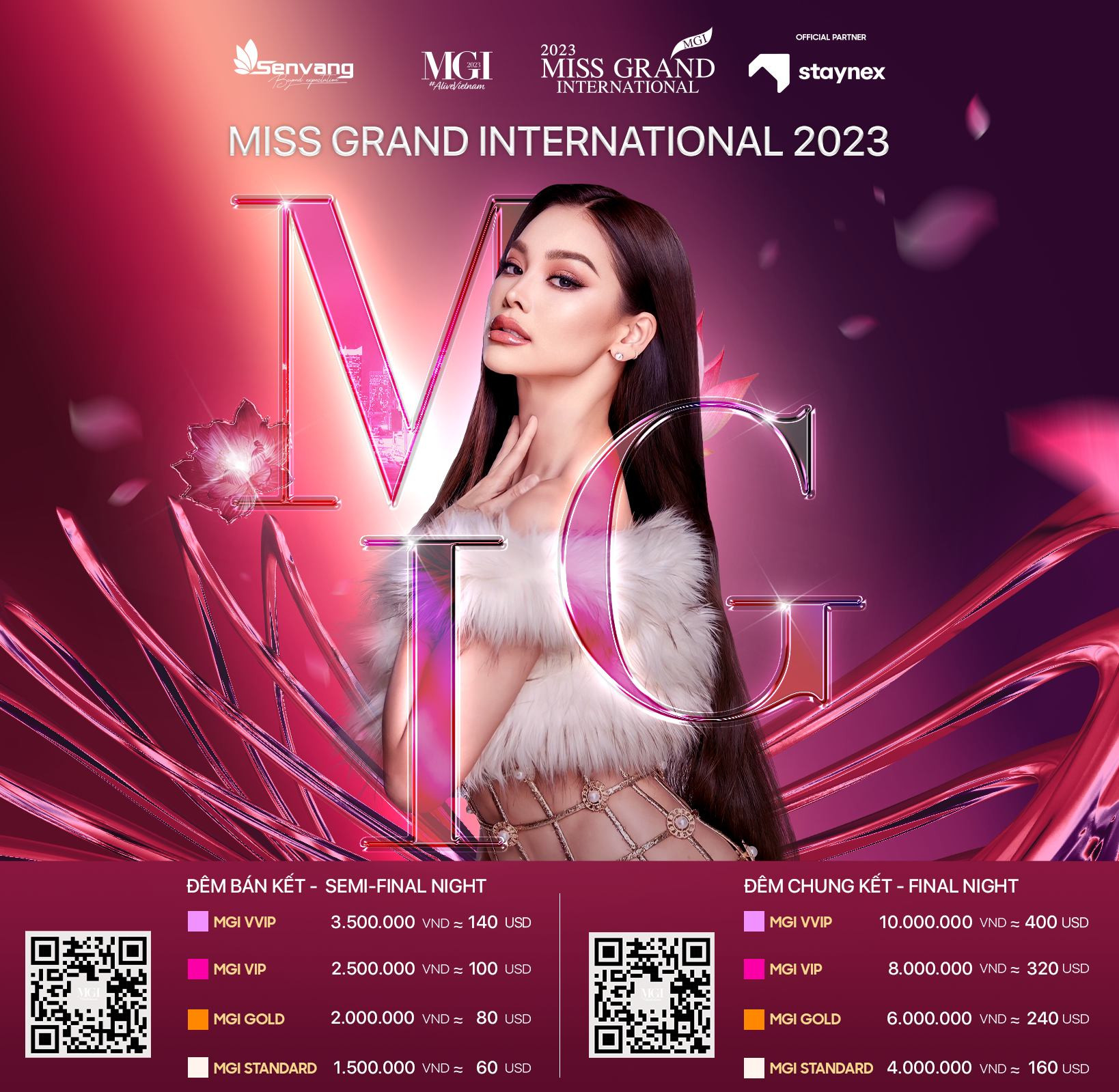 Đặc quyền vé VVIP 10 triệu đồng tại Chung kết Miss Grand International 2023