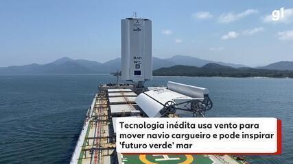 VÍDEO: Nova tecnologia usa vento para mover navio cargueiro e pode inspirar ‘futuro verde’ no mar; conheça