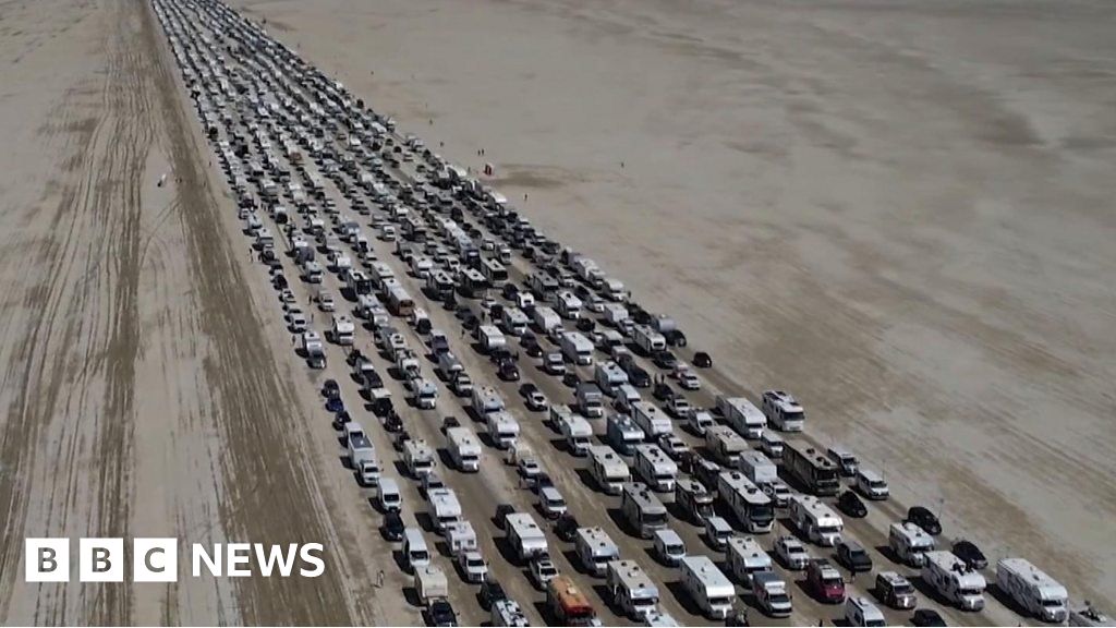 Watch: Huge queues as Burning Man exodus begins