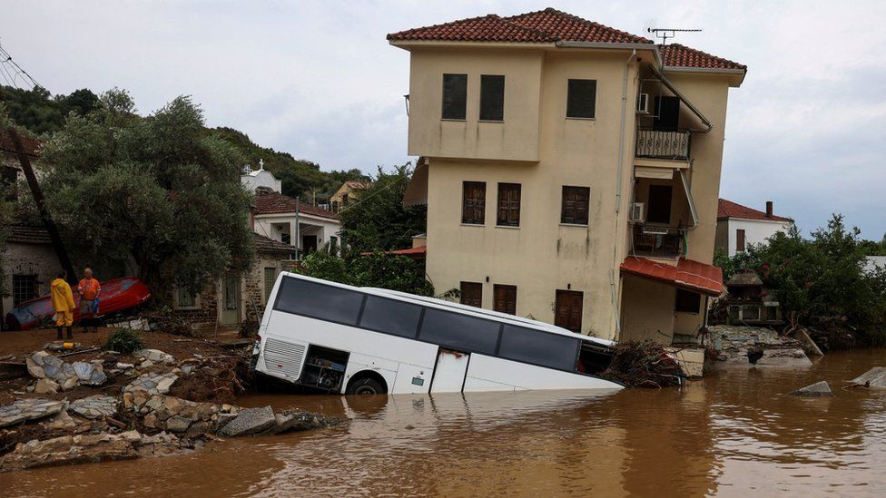 Greek floods: Austrian honeymooners missing after holiday home swept away