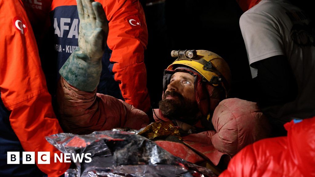 Watch: Moment US explorer is rescued from Turkish cave