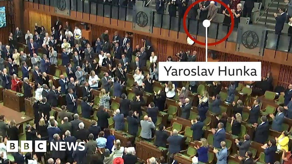 The moment Canadian lawmakers celebrate Ukrainian Nazi