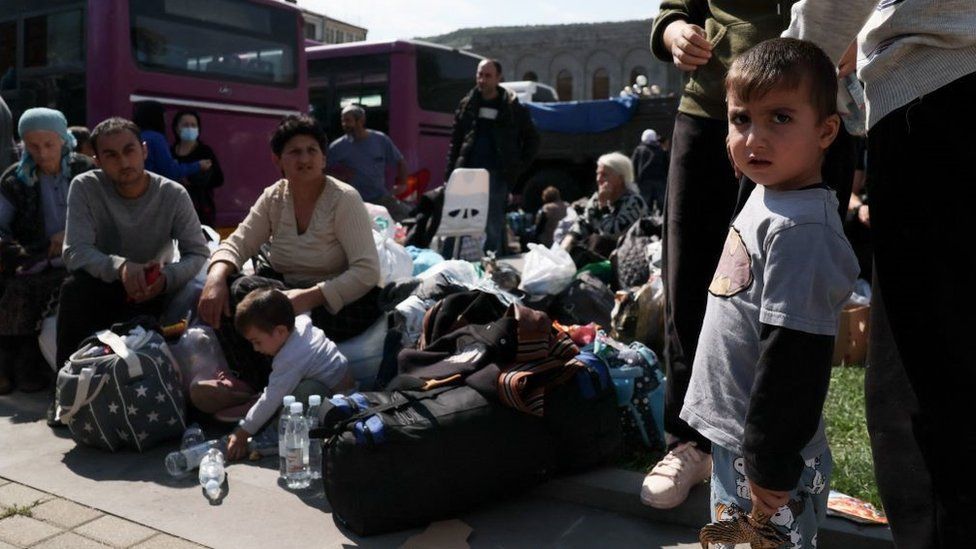 Nagorno-Karabakh: Armenia says 100,000 refugees flee region