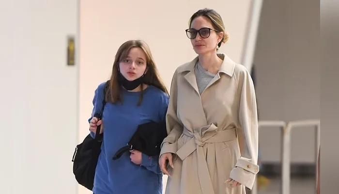 Angelina Jolie Is All Smiles at JFK Airport with Her Daughter Vivienne Jolie-Pitt