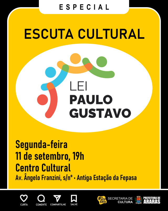 “Escuta Cultural” da Lei Paulo Gustavo acontece na segunda (11)