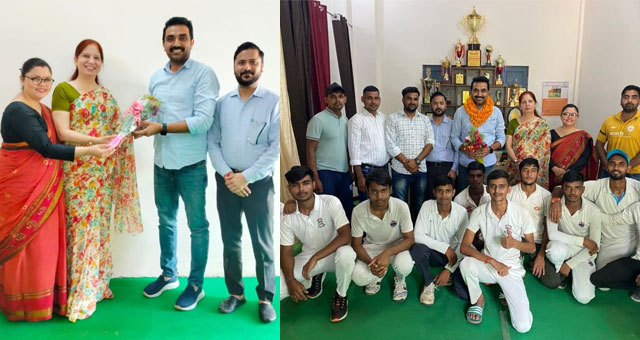 स्विट्जरलैंड में क्रिकेट खेलकर लौटे प्रोफेसर भीष्म सिंह का हुआ जोरदार स्वागत