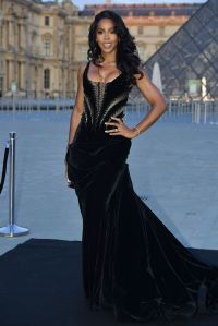 Kelly Rowland Goes Regal in Black Nicolas Jebran Gown to Lancôme x Louvre Event