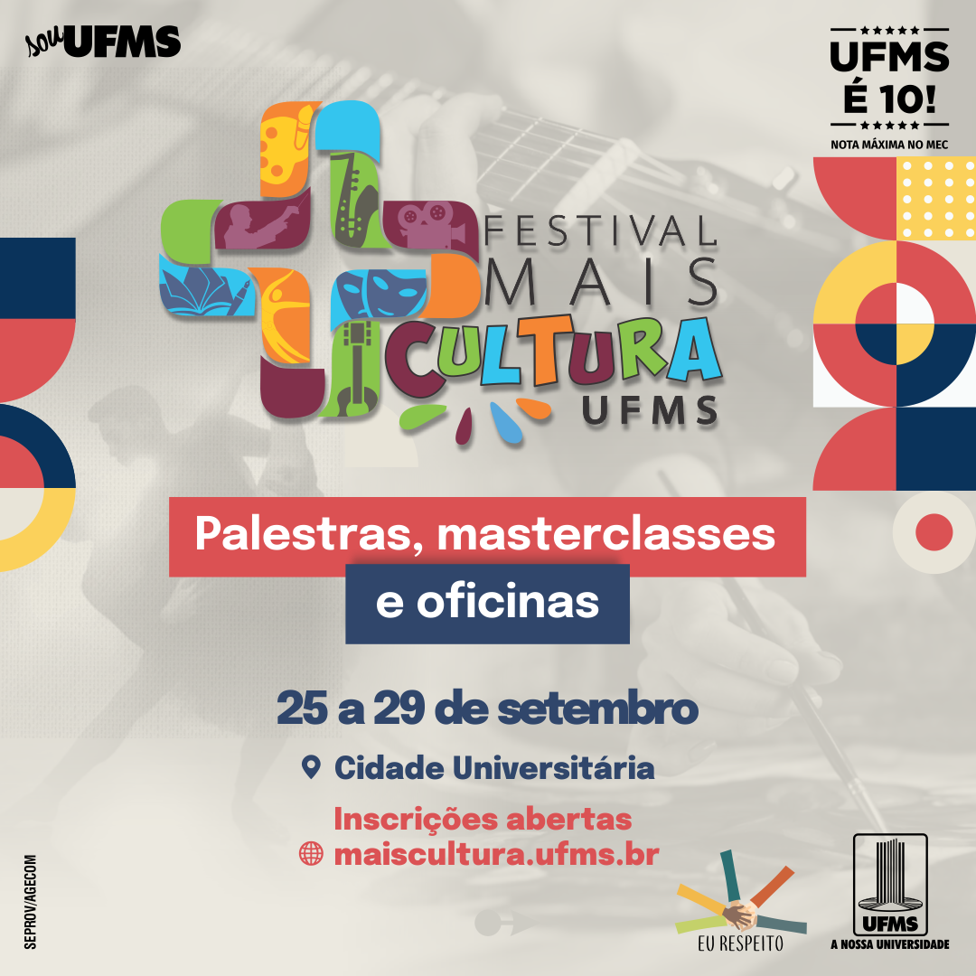 Festival Mais Cultura abre inscrições para palestras, oficinas e masterclasses gratuitas