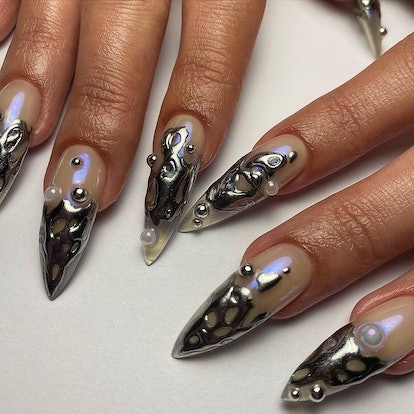 Molten Metals, Moody Balletcore, & 8 More Nail Art Trends To Watch This Winter