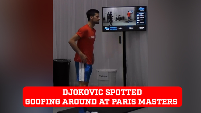 Novak Djokovic’s reaction at Paris Masters after watching himself on camera