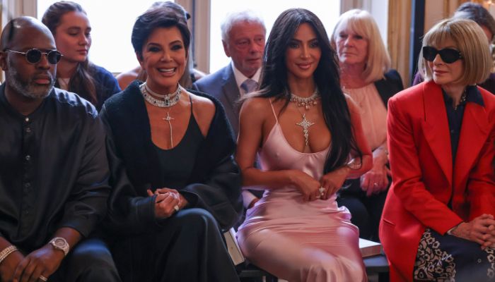 Kim K. Wears a Skintight Gown to the Victoria Beckham Fashion Show in Paris