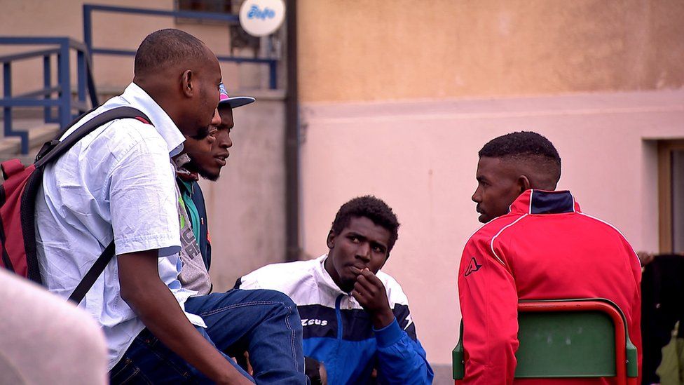 Migrants trying to reach the UK cross the Alps on foot