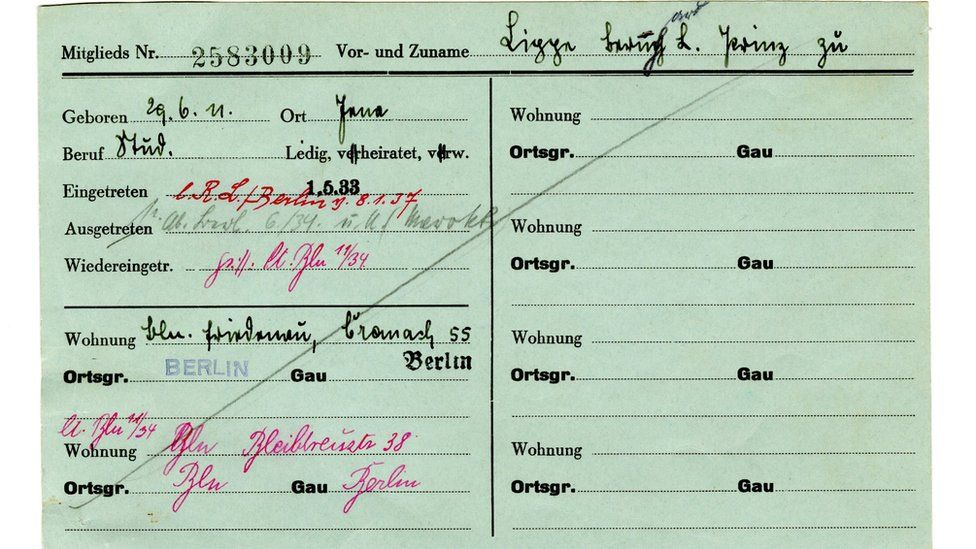 Nazi card proves Dutch Prince Bernhard joined Hitler’s party