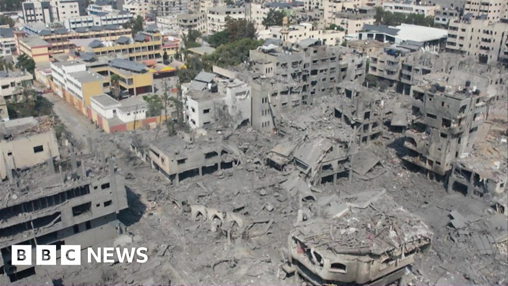 Gaza: Drone shows aftermath of Israeli airstrikes