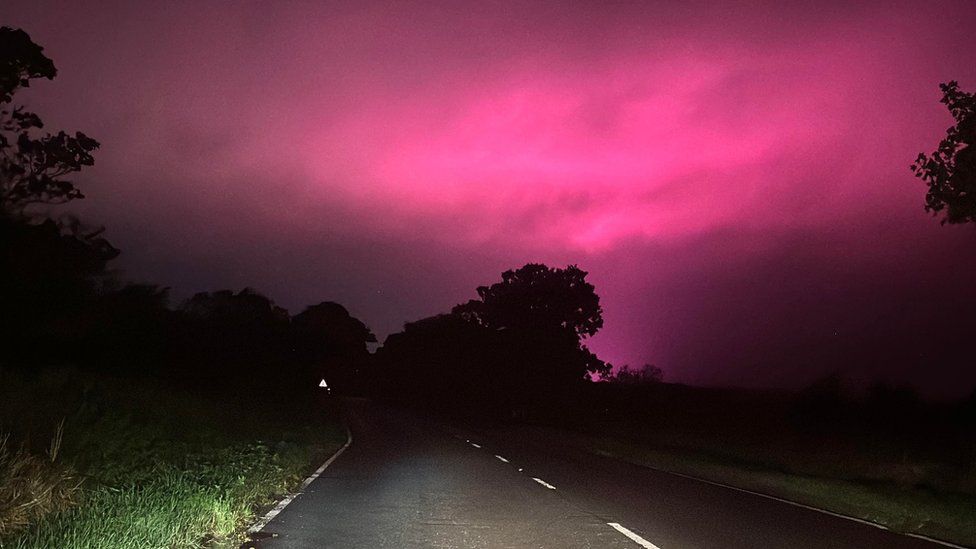 Cause of eerie pink glow over Howden revealed by local business