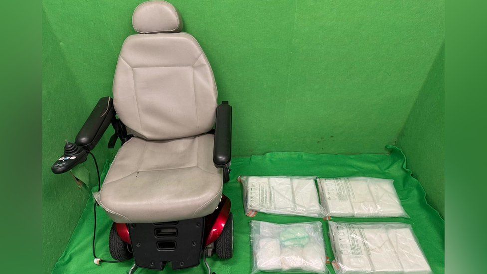 $12m Hong Kong dollars of suspected cocaine found in motorised wheelchair