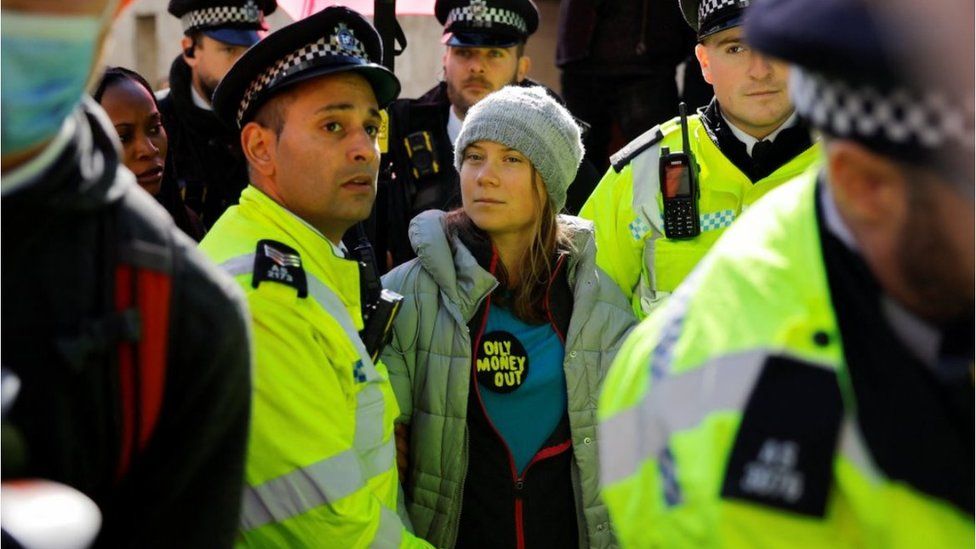 Greta Thunberg detained at Fossil Free London protest