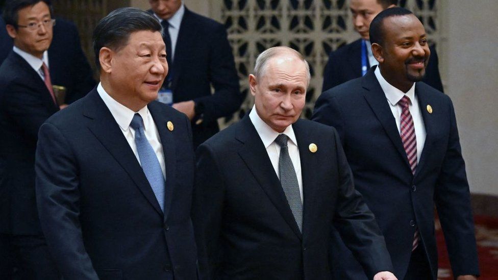 Vladimir Putin fêted at Xi Jinping’s global Belt and Road summit