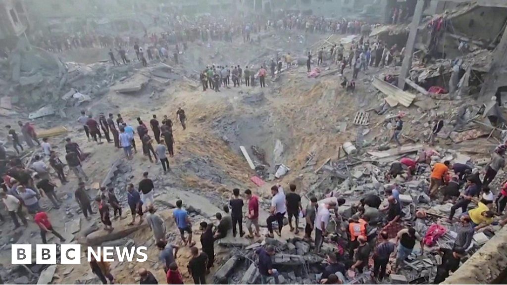 Explosion at Gaza refugee camp leaves massive crater